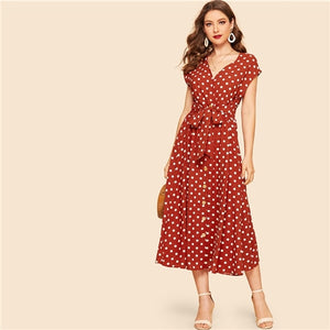 Belted Shirt Button Dress