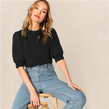 Green Puff Blouse