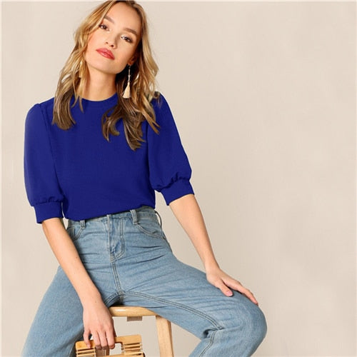 Green Puff Blouse