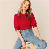Green Puff Blouse