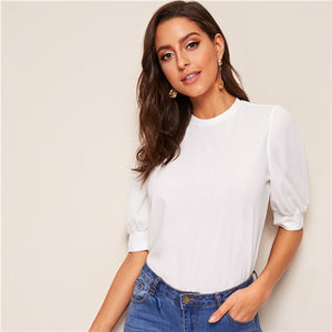 Green Puff Blouse