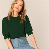 Green Puff Blouse