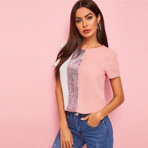 Spliced Cut-And-Sew Blouse