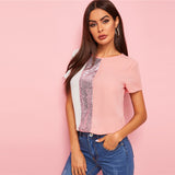 Spliced Cut-And-Sew Blouse