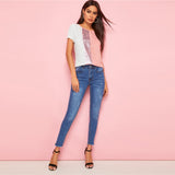 Spliced Cut-And-Sew Blouse