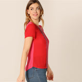 Spliced Cut-And-Sew Blouse