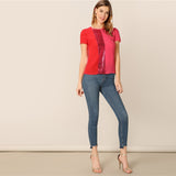 Spliced Cut-And-Sew Blouse