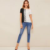 Spliced Cut-And-Sew Blouse