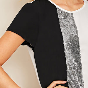 Spliced Cut-And-Sew Blouse