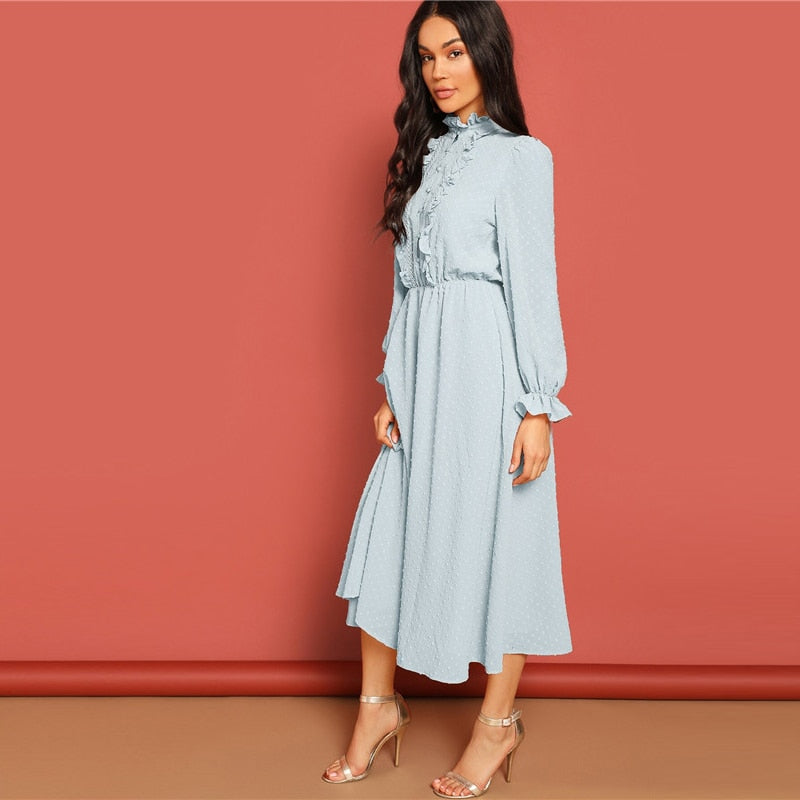 "Mira" Jacquard Long Dress