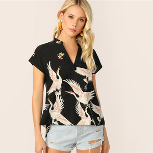 Flamingo V-Cut Blouse