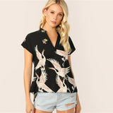Flamingo V-Cut Blouse