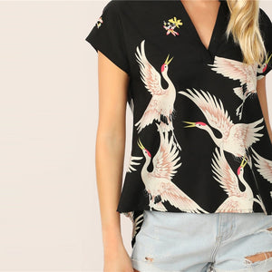 Flamingo V-Cut Blouse