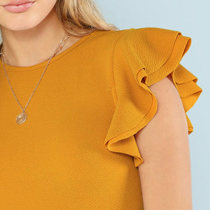 Solid Layered Ruffle Textured Bodysuit
