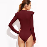 Mock Neck Textured Bodysuit