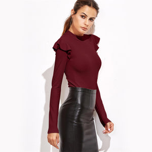 Mock Neck Textured Bodysuit