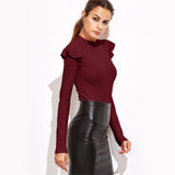 Mock Neck Textured Bodysuit