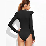 Mock Neck Textured Bodysuit