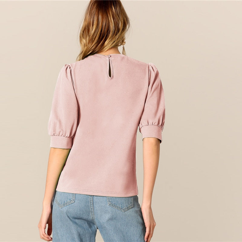 Green Puff Blouse