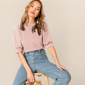 Green Puff Blouse