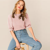 Green Puff Blouse