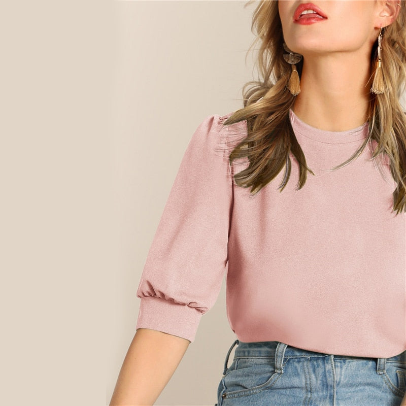 Green Puff Blouse