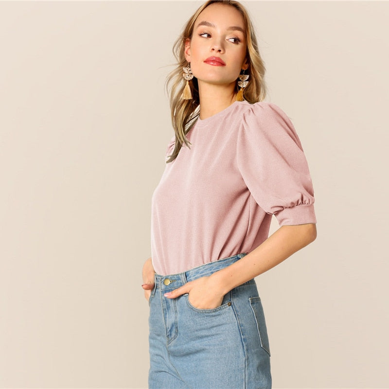 Green Puff Blouse