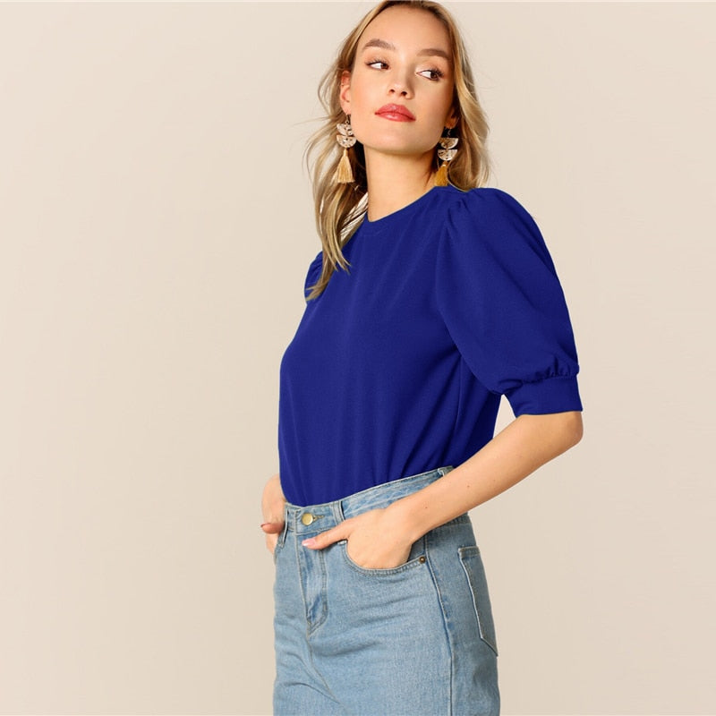 Green Puff Blouse
