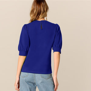 Green Puff Blouse