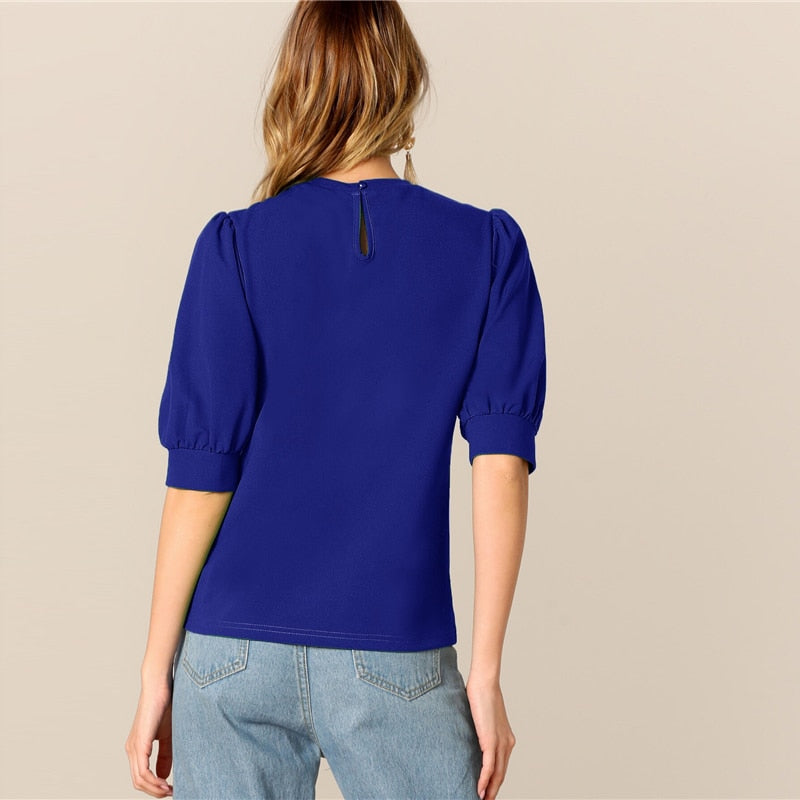 Green Puff Blouse