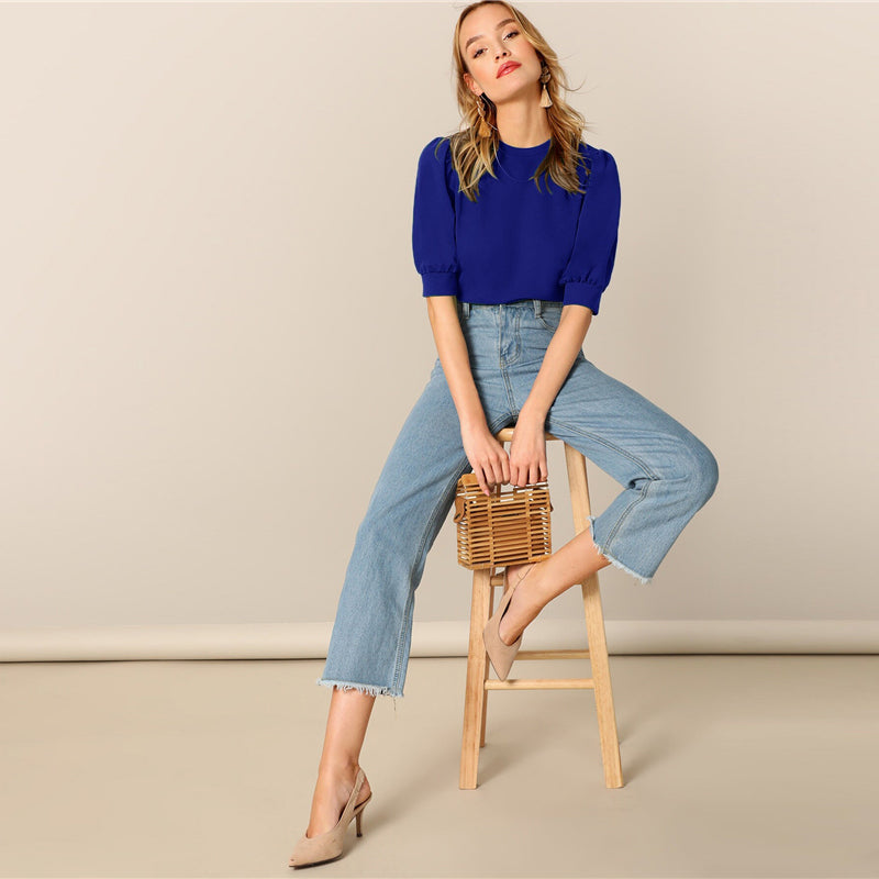 Green Puff Blouse