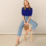 Green Puff Blouse