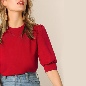 Green Puff Blouse