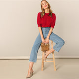 Green Puff Blouse