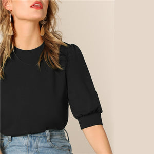 Green Puff Blouse