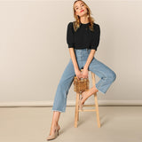 Green Puff Blouse