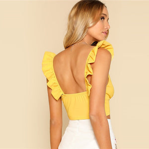 "Jasmine" Ruffle Strap Tank