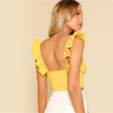 "Jasmine" Ruffle Strap Tank
