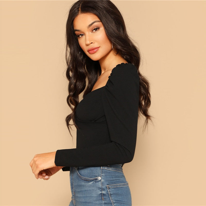 Sweetheart Neck Blouse
