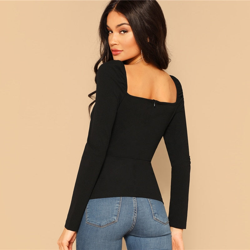 Sweetheart Neck Blouse