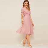 "The 80's" Pink Ruffle Dress