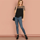 Black Leopard Blouse