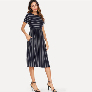 "Spectre" Natural Waist Smock Dress