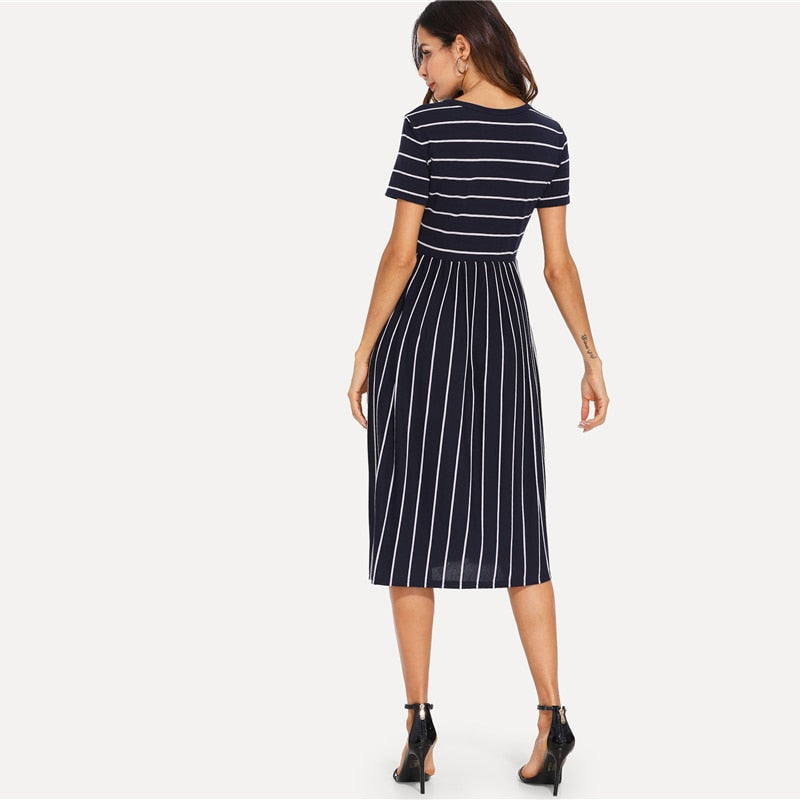 "Spectre" Natural Waist Smock Dress