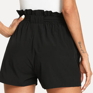 Self Belted Ruffle Shorts