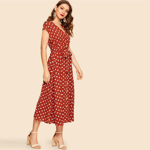Belted Shirt Button Dress