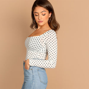 White Polka Dot T-Shirt