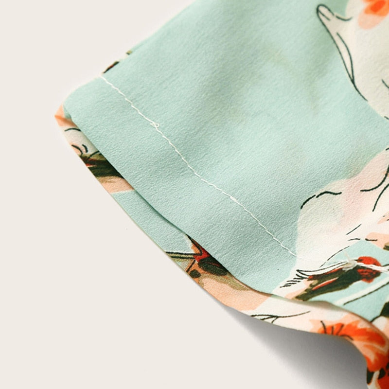 Self Tie Floral Print Shorts