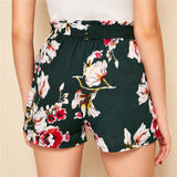 Self Tie Floral Print Shorts