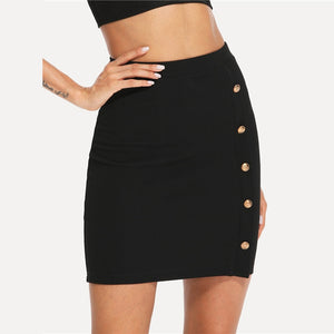 Gold Button Skirt